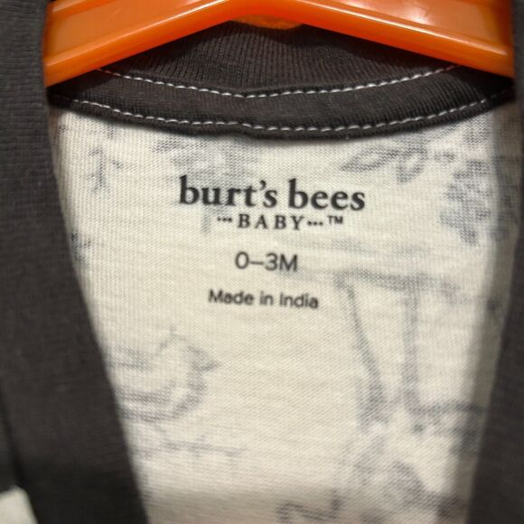 NWT Burt's Bees Baby Romper Sleeper Bodysuit Size 0-3 Mo Newborn Organic Cotton - Picture 6 of 6